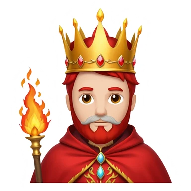 Fire old King – flame crown + scarlet cloak sticker