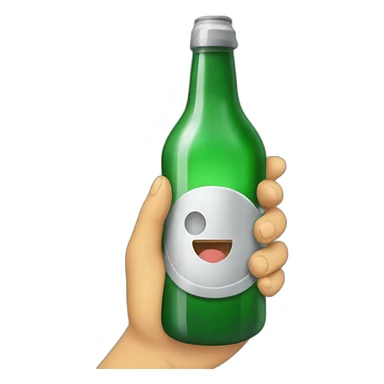 Mono loco con una botella rota en la mano sticker