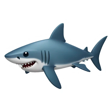 Shark with hair sticker