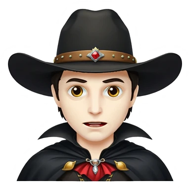 Vampire with a cowboy hat sticker