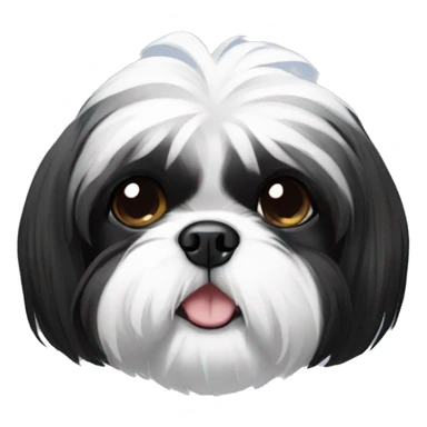Black white shih tzu sticker