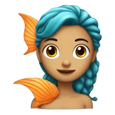Mermaid with orange tail sticker
