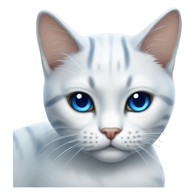 Gato blanco  grisáceo con ojos azules sticker