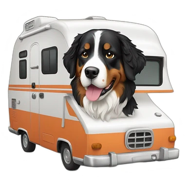bernese mountaind dog in a camper sticker