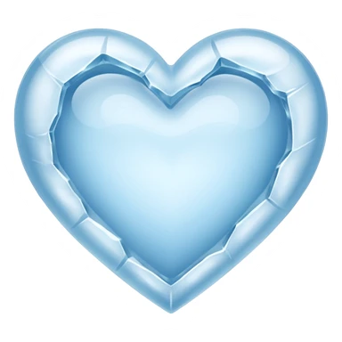 a flat heart that appears to be chiseled from a block of ice. Frost seems to grow on it sticker