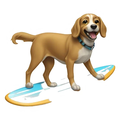 chien qui fait du surf sticker