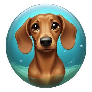 dachshund swimming  sticker