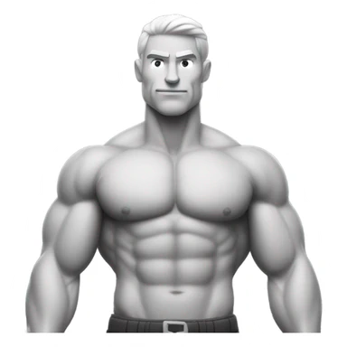 muscular man in monochrome chad sticker