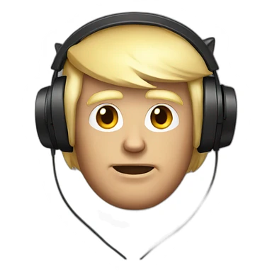 Donald Trump wearing cat ear headphones sticker