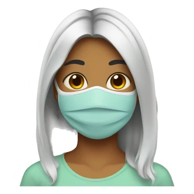 Girl with mask on her face sticker