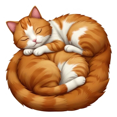 Calico cat with brown on their left side and ginger on their right side sleeping sticker