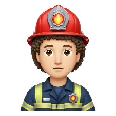 fireman with curly hair  sticker