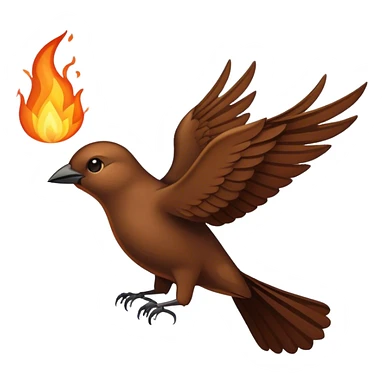 A flying nightingale on fire sticker