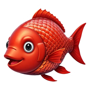 Fish smiling with big red lips sticker