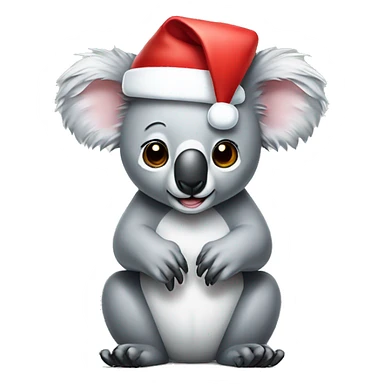A koala wearing a Santa hat sticker