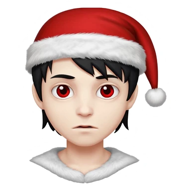 pale emo vampire boy with Christmas hat sticker