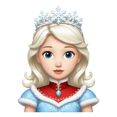 snow princess wearing snow chirsmas clothes looking at the front sticker