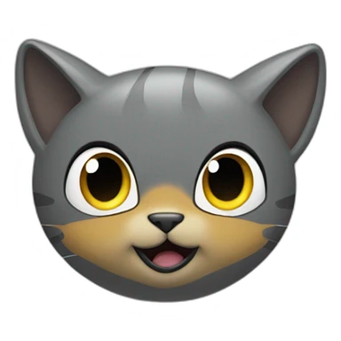 Looks hard cartoon steel kitty like pokemon on the rock sticker