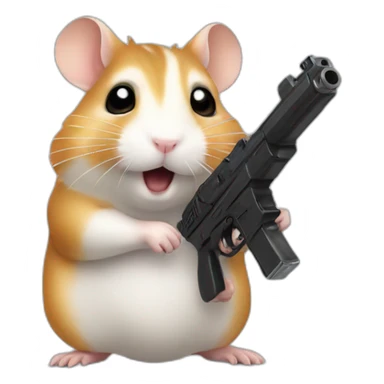 hamster with gun sticker