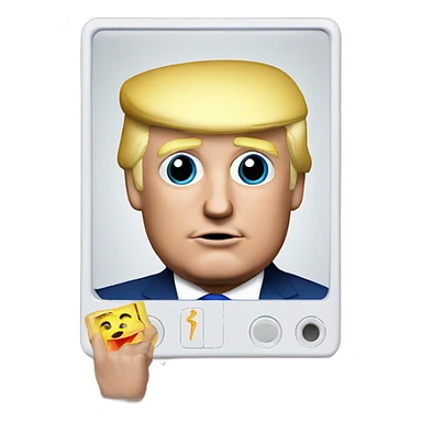 Donald Trump playing with an etch a sketch  sticker