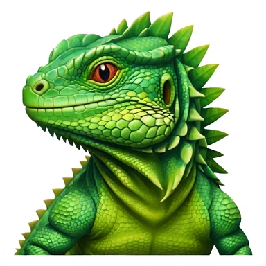 
simple, plain, iguana, front face view sticker
