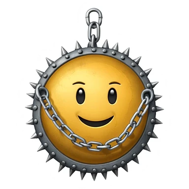 iPhone text message emoji size ball, and chain with spikes sticker