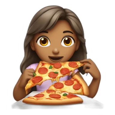Girl eating pizza sticker