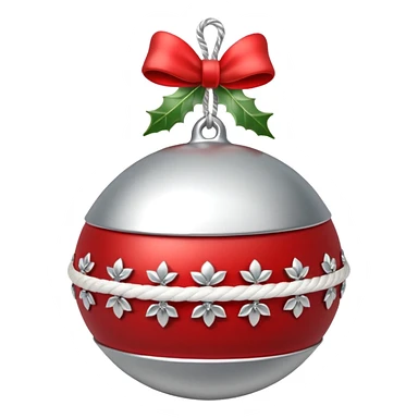 cute sleigh bell with red and white rope and floral decoratons sticker
