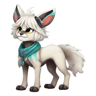 Cool cute Kawaii edgy fantasy animal  fursona Fionbri by griffsnuff & LiLaiRa & Falvie full body sticker