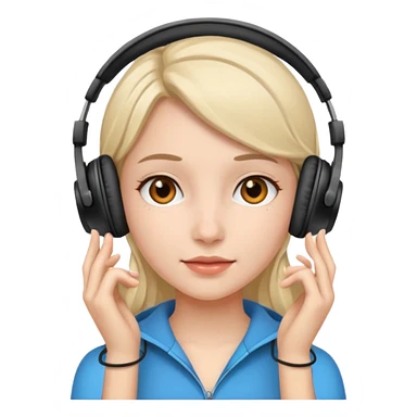 Chica con audífonos  sticker