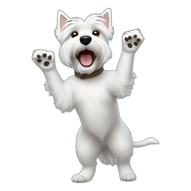 Westie waving sticker