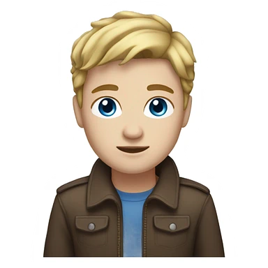 Avatar with brown hair and blonde highlights, blue eyes, and fair skin sticker
