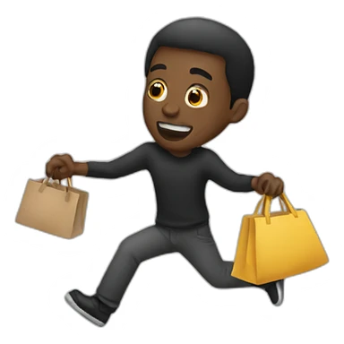 Black man stealing sticker