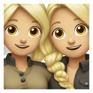 blonde and brunette hug sticker