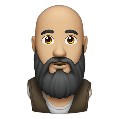 Medium skin bald man with long black beard sticker