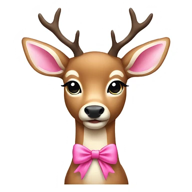 Deer with pink bow sticker