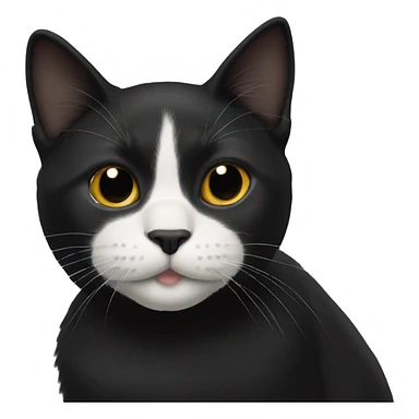 black cat with white stripe down nose sticker