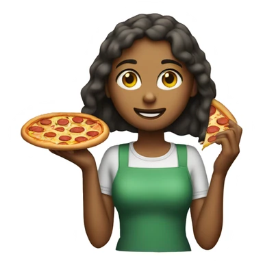 Girl eating pizza sticker