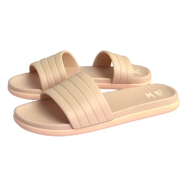 3D illustration of a Yeezy slide sandal, angled perspective, realistic shadows sticker