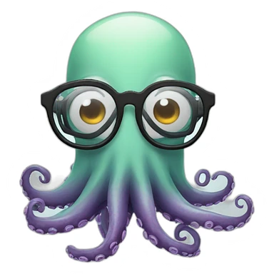 Octopus with glasses sticker