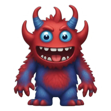 red and blue monster sticker