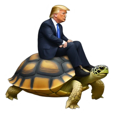 Donald trump sur une tortue  sticker