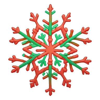 Intricate snowflake, soft glow, subtle red and green accents sticker
