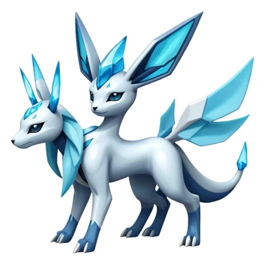 Futuristic Glaceon-dialga-suicune-hybrid, full body sticker