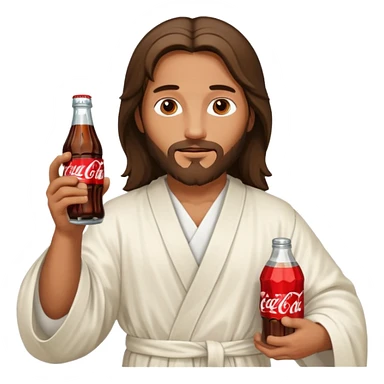 Jesus with a coke in his hand sticker