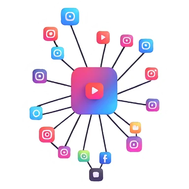 connecting Instagram and YouTube social media accounts, social platforms integration sticker