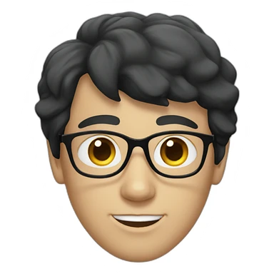 white boy with spects with black hair sticker