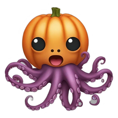 Octopus with a chumpkin sticker