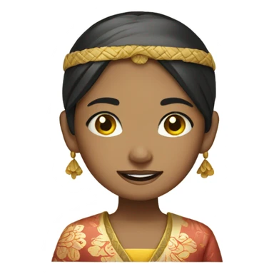 girl prying and dressed in traditional Balinese clothing  sticker