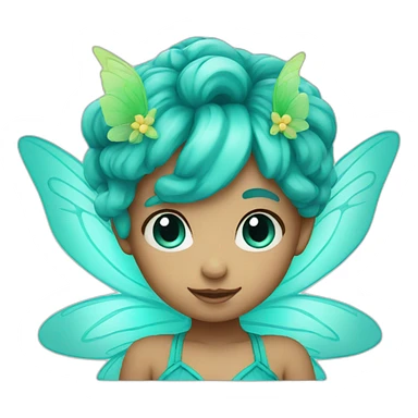 Cute turquoise fairy sticker
